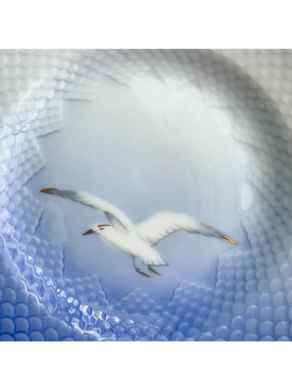 Bing & Grondahl Seagull Bread Dessert Plates Blur Gold Trim 6” Denmark Set Of 8
